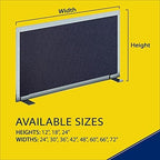 OBEX Acoustical Free Standing Privacy Screen, Cubicle Accessories Desk Privacy - Image 2