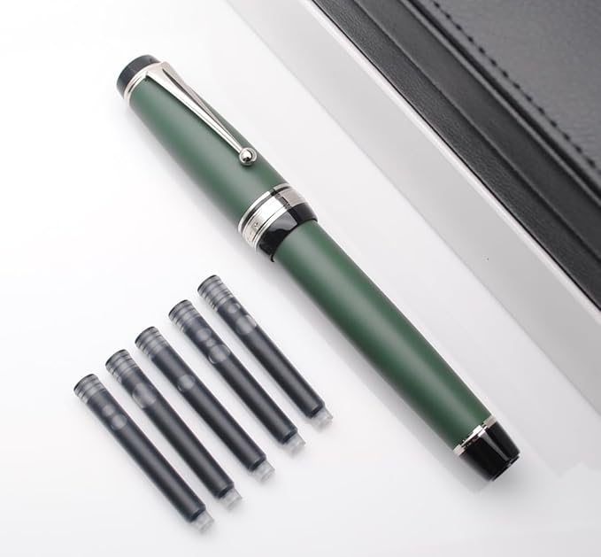 xixixiaozhu Metal Big Fountain Pen Set Medium Nib 0.7mm, Includes Ink Refill - Image 7