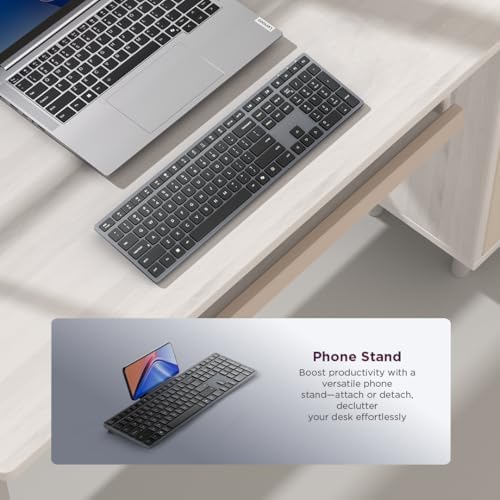 Lenovo 700 Modern Wireless Keyboard, 2.4 GHz Dongle & Dual Bluetooth Conn...