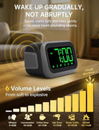 acedeck super loud alarm clock: 115db wake-up power, front angle view