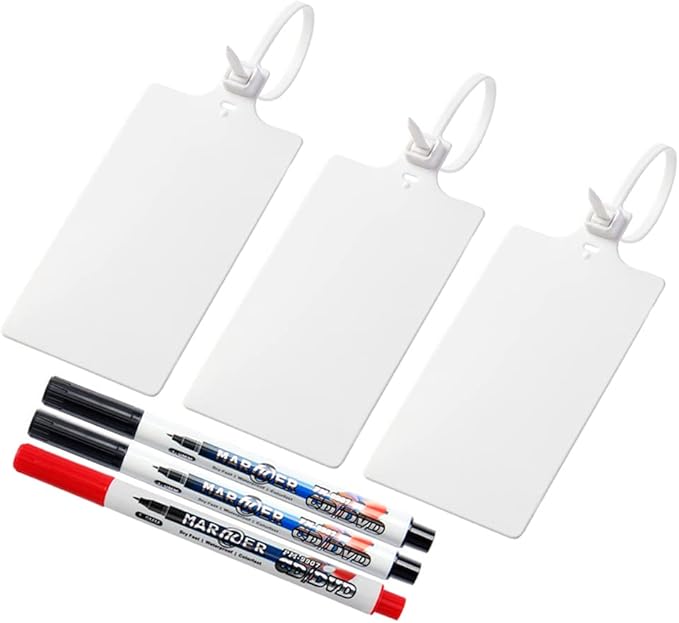 200Pcs Plastic Seals Shipping Label Tags, Writable Marker Big Sign Tie by FVSEC