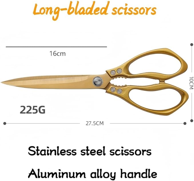 Large Ribbon Cutting Scissors, Heavy duty gold stainless steel scissors - Image 4