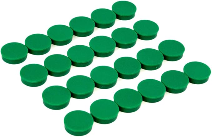 Bullseye Office 24 Round Green Fridge Magnets, Button Shaped, Small Colorful by BullseyeOffice