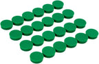 Bullseye Office 24 Round Green Fridge Magnets, Button Shaped, Small Colorful by BullseyeOffice