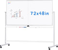 maxtek Rolling Whiteboard, 72x48 Large Double-Sided White Board Dry Erase on by Maxtek