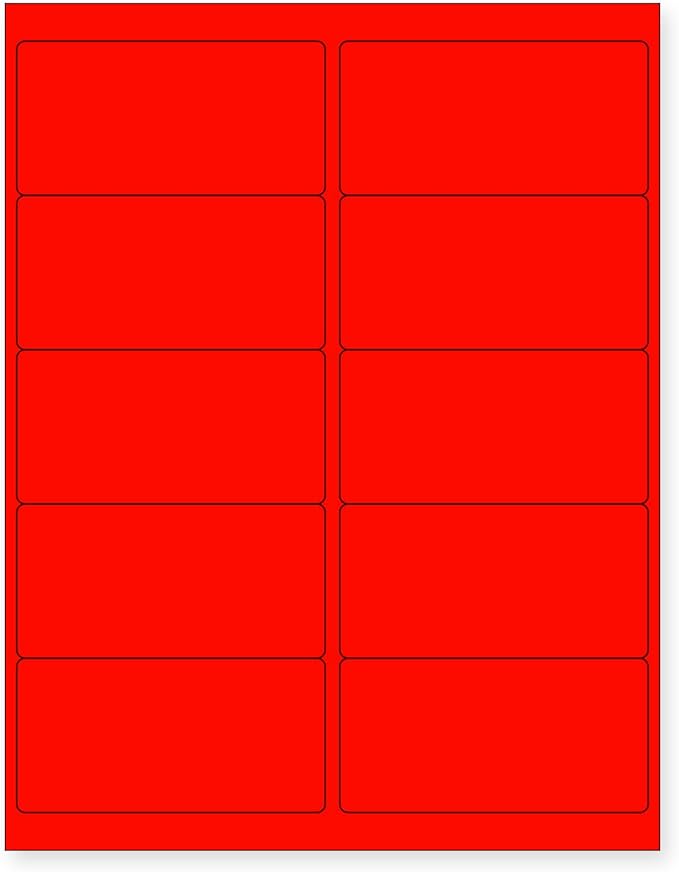 NextDayLabels - 8-1/2 x 11" Neon Color High Light Fluorescent Labels by NextDayLabels