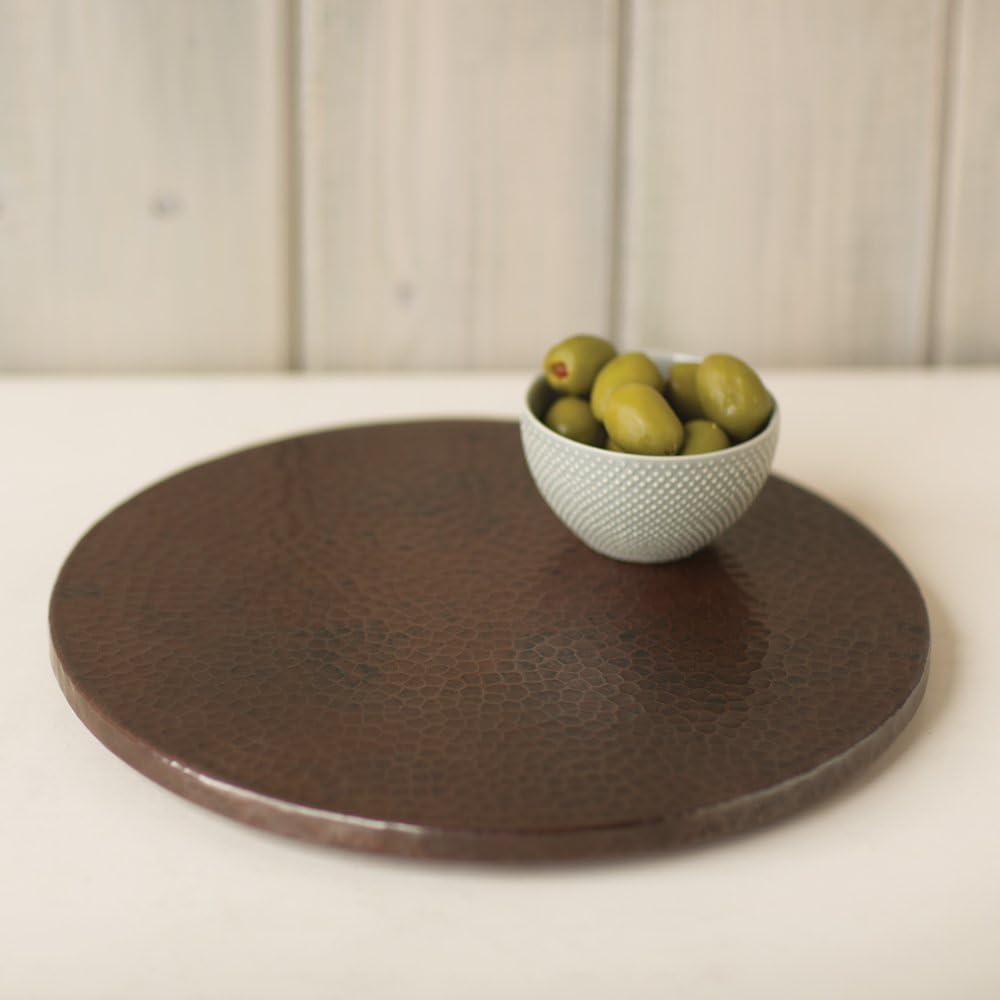 Native Trails 20-Inch Hammered Copper Lazy Susan, Antique Finish - Artisan-Cr...