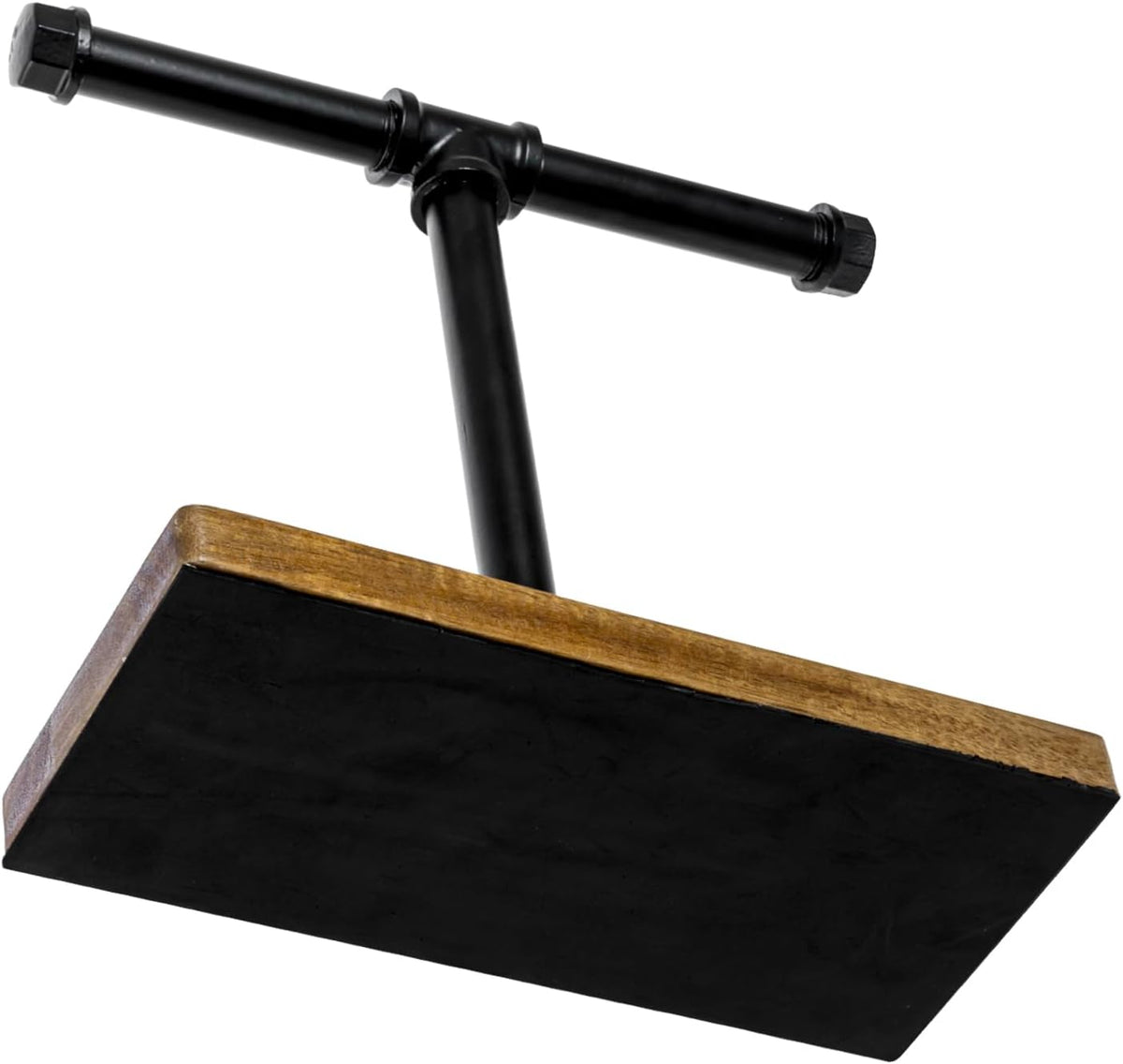 MyGift Premium Acacia Solid Wood and Industrial Black Metal Pipe T-Bar Over E...