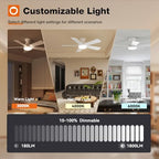 addlon 42 inch white low profile ceiling fans on a desk or shelf