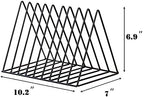Sooyee 9 Slot Black Magazine Holder, Desktop File Sorter Organizer Triangle - Image 6