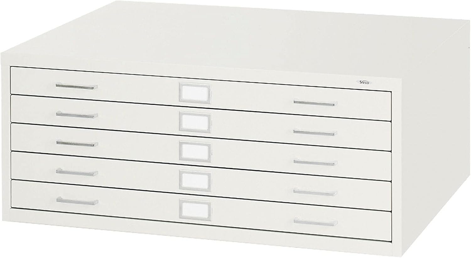 Safco Products Flat File for 36" W x 24" D Documents, 5-Drawer (Additional Options Sold Separately), White