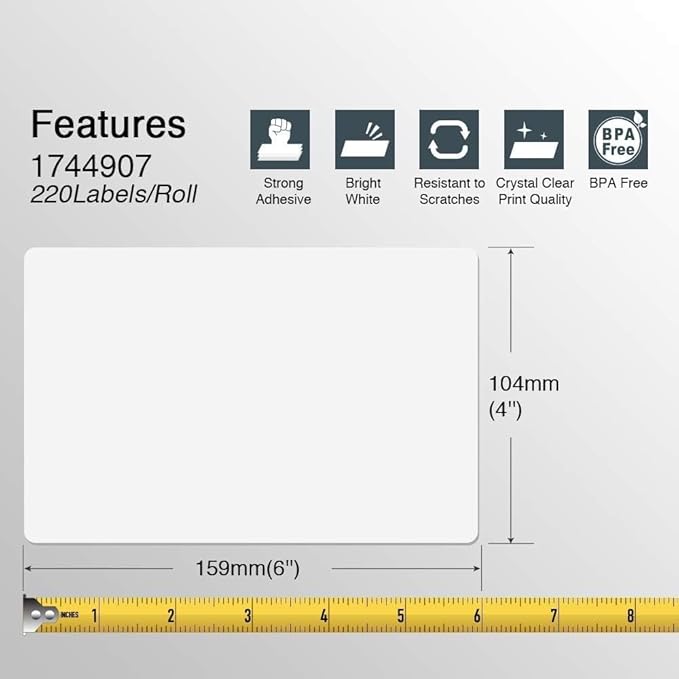 BETCKEY - Compatible DYMO 1744907 Shipping Labels, Perforated, Compatible - Image 3