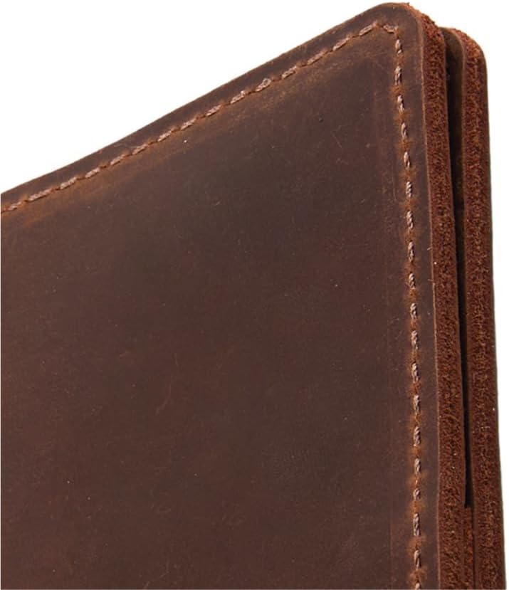ROVA Full Grain Leather Notebook Journal Cover - Hand Crafted in the USA - Fits Moleskine XL (9.75" x 7.5") - Lay Flat Design with Pen Loop - Brown