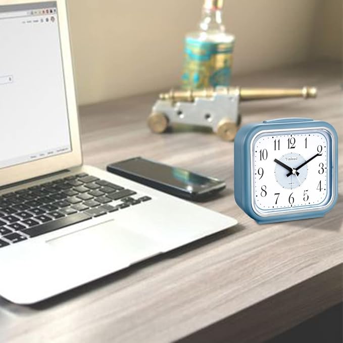 Tinload 5.5" Large Analog Alarm Clock Silent Non Ticking, Gentle Wake, Beep - Image 7
