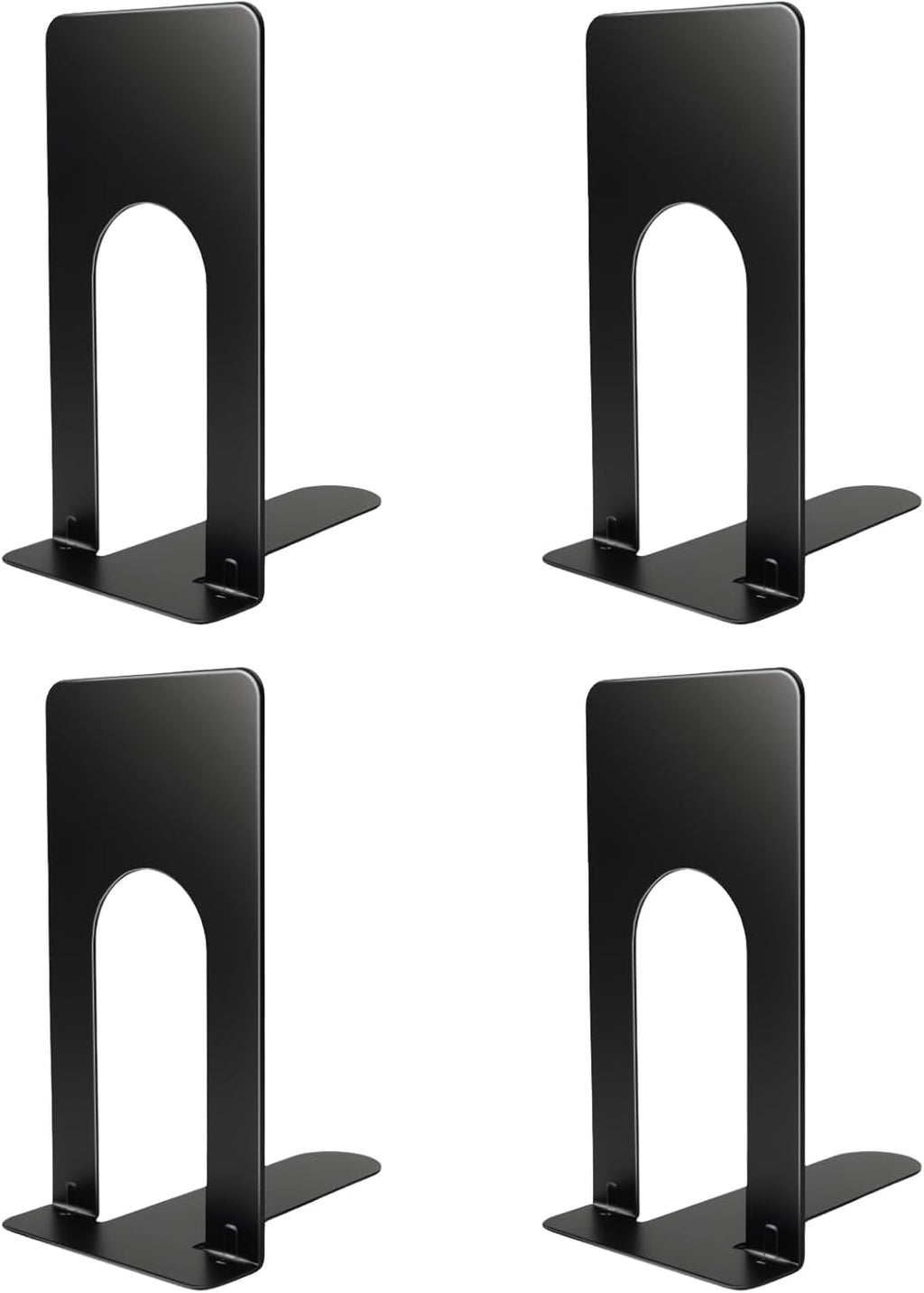 Book Ends for Shelves, 4 Pack Metal Bookends, Compact Book Stopper for Small Books, CDs, Vinyl Records, Desk & Classroom Organizer, 3.9x2.8x5.2 Inch, Gift for Book Lovers