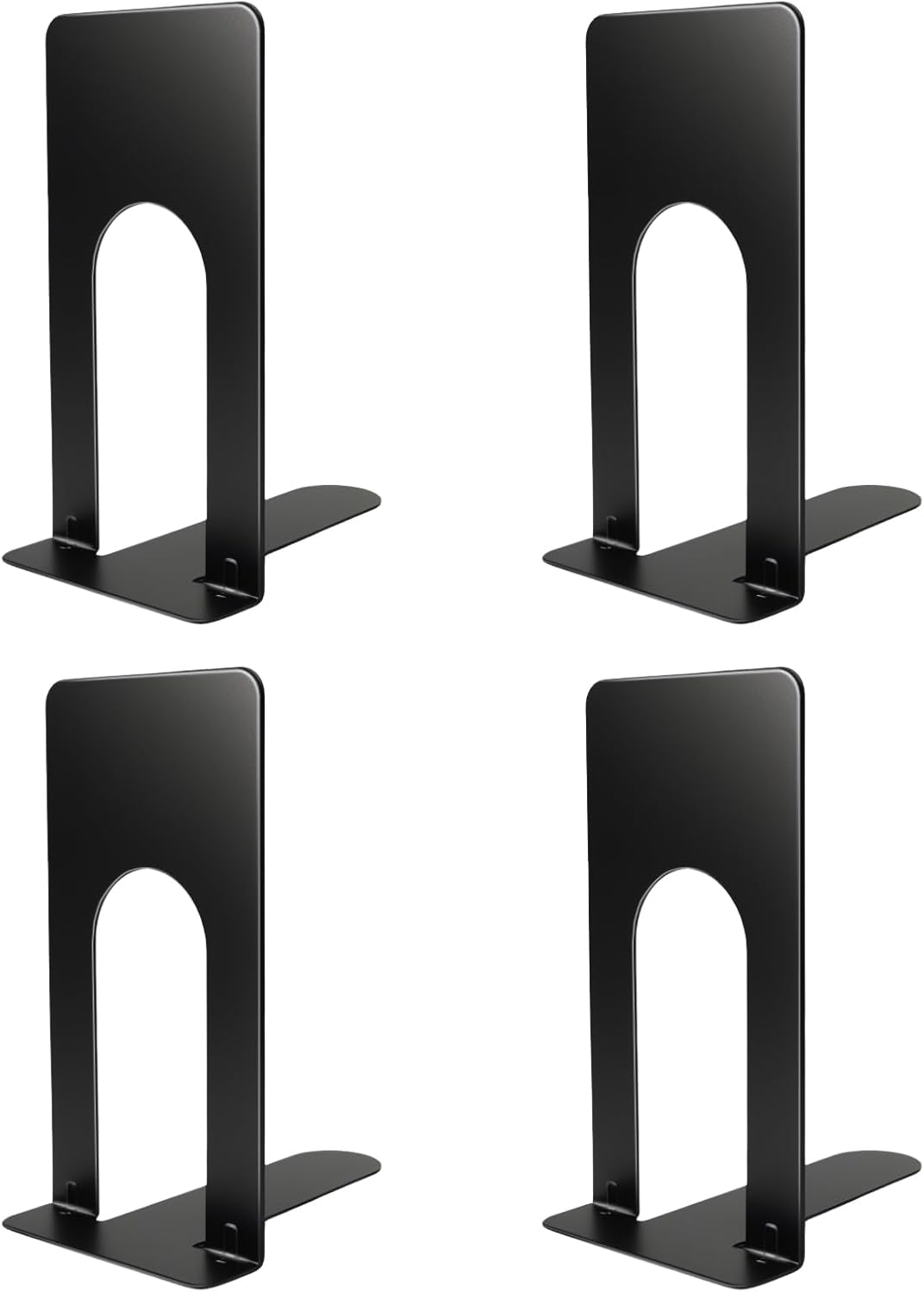 Book Ends for Shelves, 4 Pack Metal Bookends, Compact Book Stopper for Small Books, CDs, Vinyl Records, Desk & Classroom Organizer, 3.9x2.8x5.2 Inch, Gift for Book Lovers
