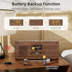 raynic digital alarm clock, 8.7" large led display, front angle view