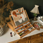 meeden large artist tabletop sketchbox easel: adjustable storage on a desk or shelf