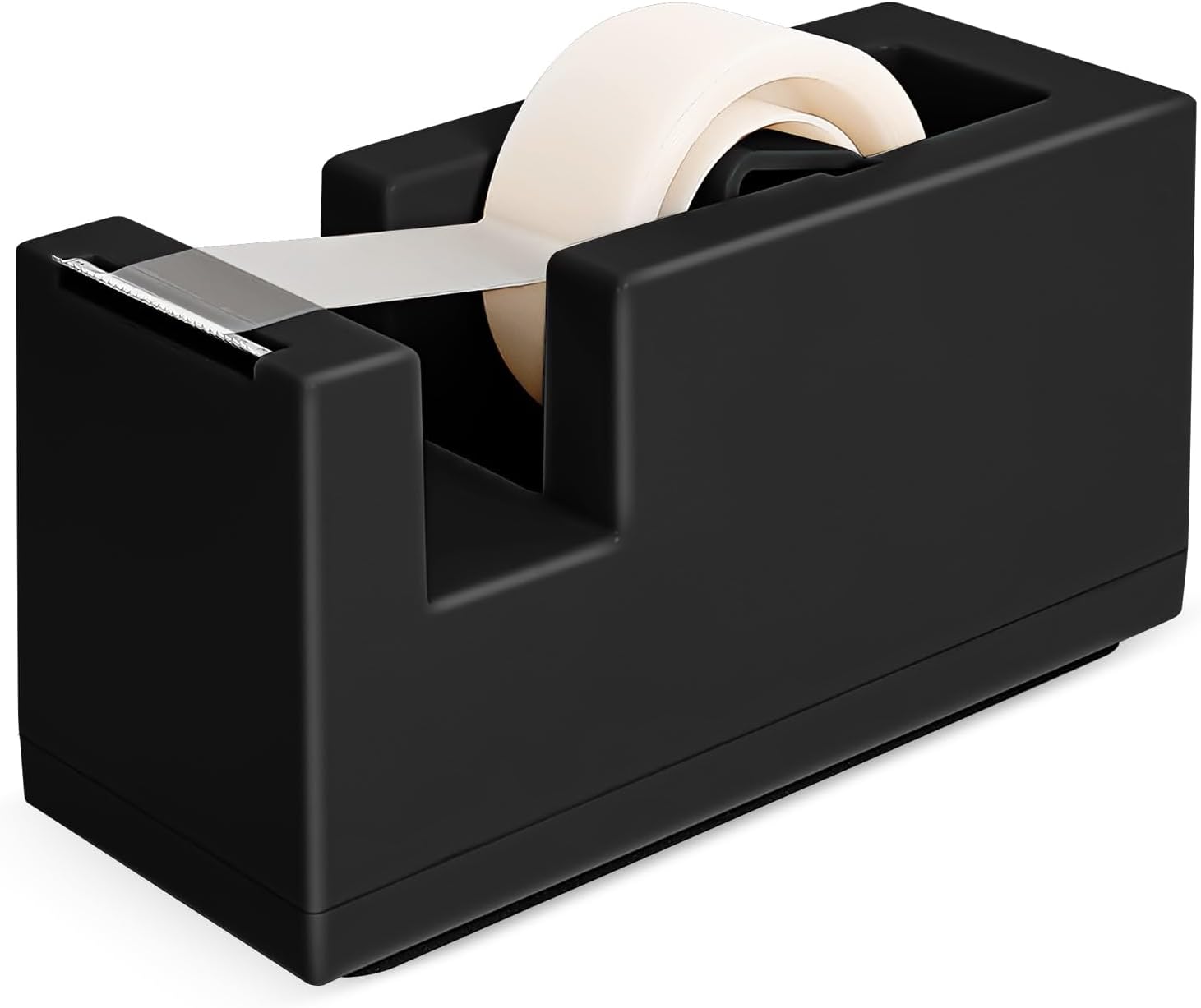 1 Desktop Stapler & 1 Tape Dispenser,Black Stapler for Desk | 25 Sheet Capacity with 830 Staples and Staple Remover, Non-Slip for Office,School, Home & Classroom