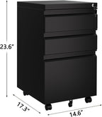 garveehome file cabinet 3-drawer mobile file cabinet with shown in use