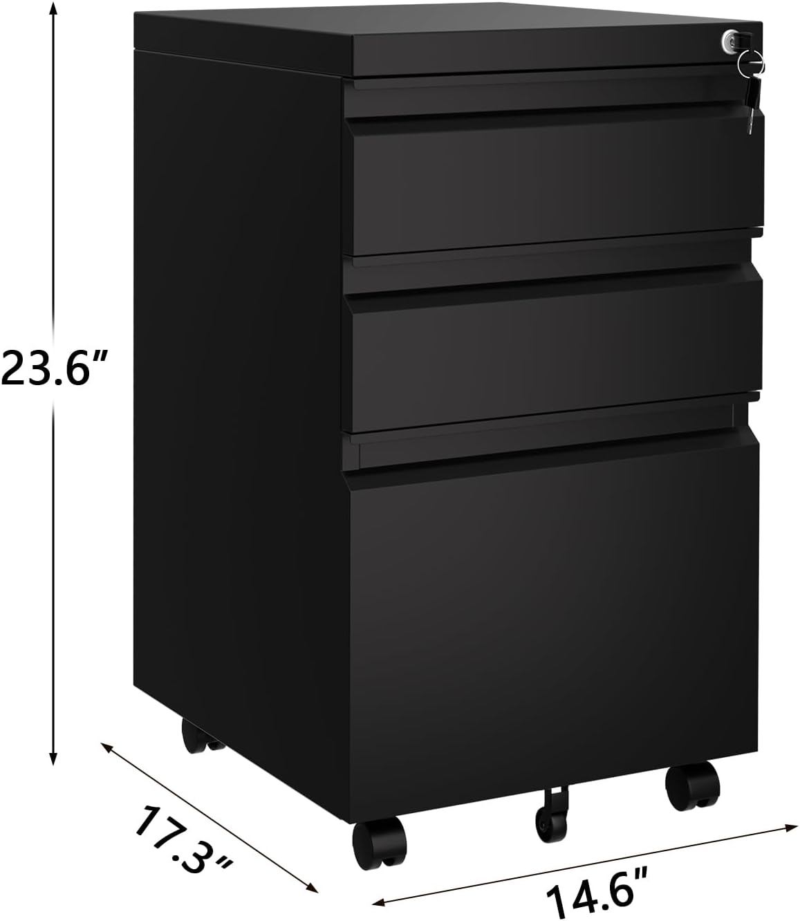 garveehome file cabinet 3-drawer mobile file cabinet with shown in use