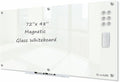J&J worldwide Magnetic Glass Whiteboard 6' x 4', Large Frameless White Boards by JJworldwide