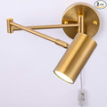 Ahaloye Gold Plug in Wall Sconces Set of 2, Modern Swing Arms Wall Lamp by chiynght