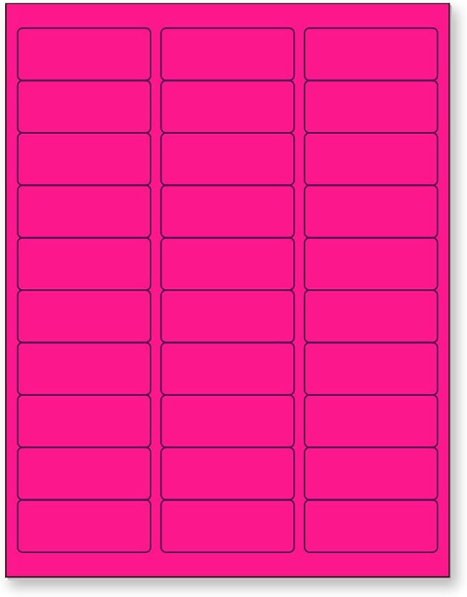 8-1/2 x 11 Neon Color High Light Fluorescent Labels by NextDayLabels