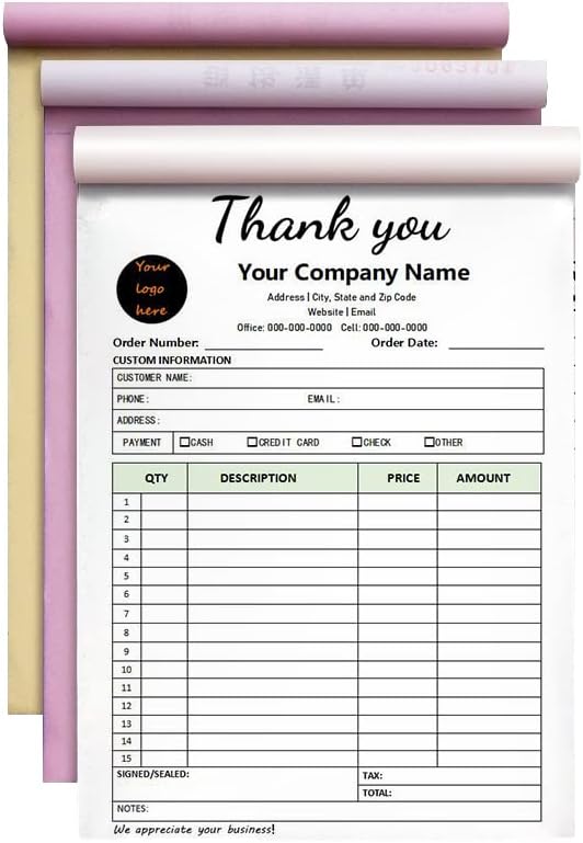 Custom Carbonless Sales Invoice Form Books by Unknown