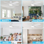 depuley modern ceiling fan with light: 42-inch white on a desk or shelf