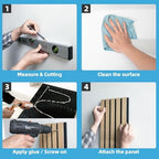 art3d roll-flat acoustic wood slat wall panel, 95.3, front angle view