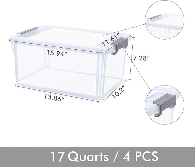 Citylife 17 QT Plastic Storage Bins - Image 2