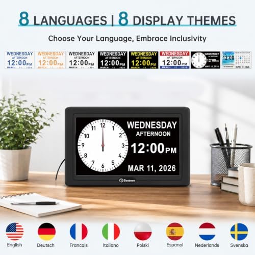 soobest dementia clocks for seniors, 7” digital date, package contents