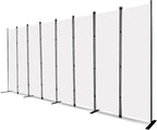 MAYOLIAH 8-Panel White Room Divider 6ft Tall Folding Privacy Screen Portable by MayoliahHome