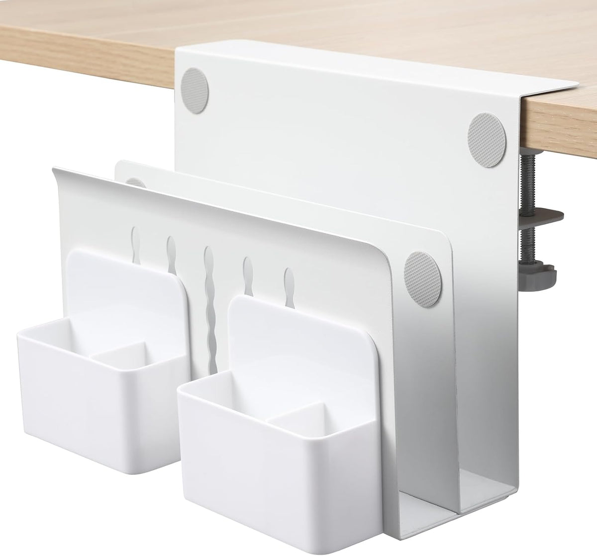 MAXECHO Desk Side Storage, Under Desk Laptop Mount, Table Side Hanging File O...