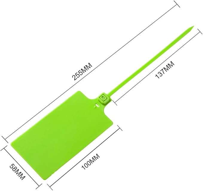 200Pcs Plastic Seals Shipping Label Tags, Writable Marker Big Sign Tie - Image 5