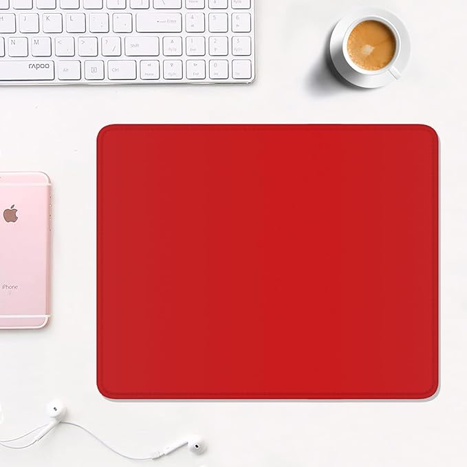 Auhoahsil Red Mouse Pad, 12 x 10 Inch Square Mousepad, 3mm Thick Rubber Mouse - Image 2