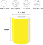 2×3 Inch Yellow Removable Thermal Labels, Waterproof Thermal Label Stickers - Image 2