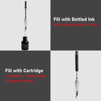 Nicpro Fountain Pen Set with Box, Classic Silver-Gold Fancy Pen with Converter - Image 6