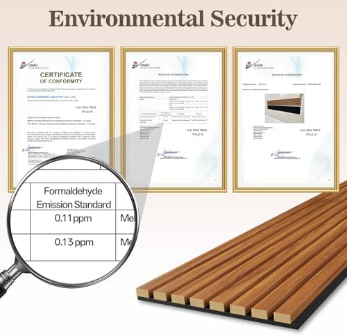 acoustic wood panels for wall 47.24" x 12.79" showing dimensions