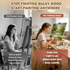 tabletop easel for painting, adjustable beechwood sketchbox, portable shown in use