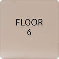 Khaki w/Black ADA Floor 6 Sign by ADACentralSigns