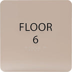 Khaki w/Black ADA Floor 6 Sign by ADACentralSigns