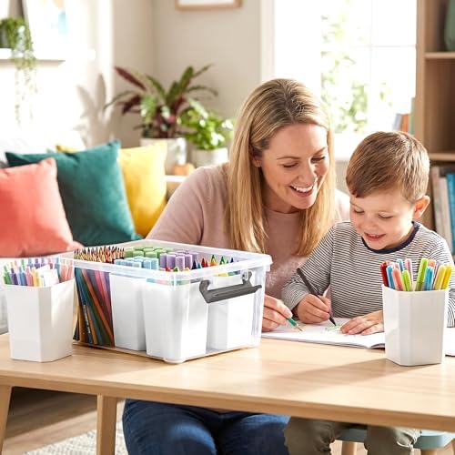 citylife 17qt craft organizers and storage bins with, front angle view