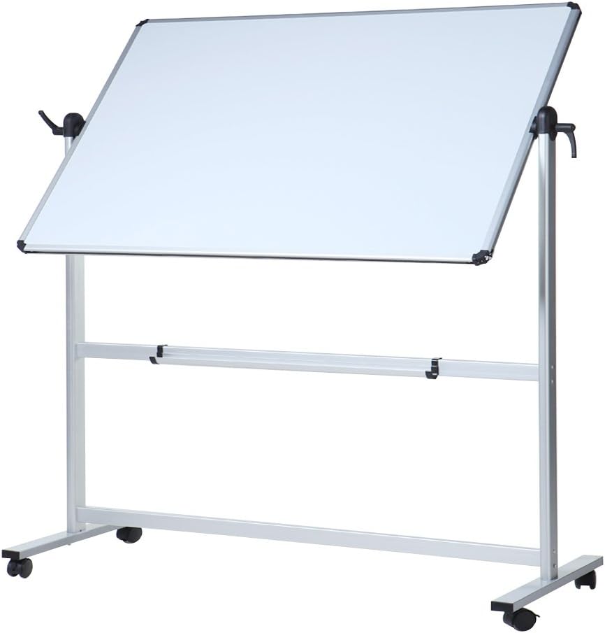 VIZ-PRO Double-Sided Magnetic Mobile Whiteboard, 60" x 48"