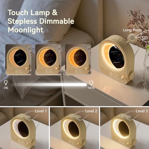blonbar sunrise alarm clock for bedrooms, moon lamp, package contents