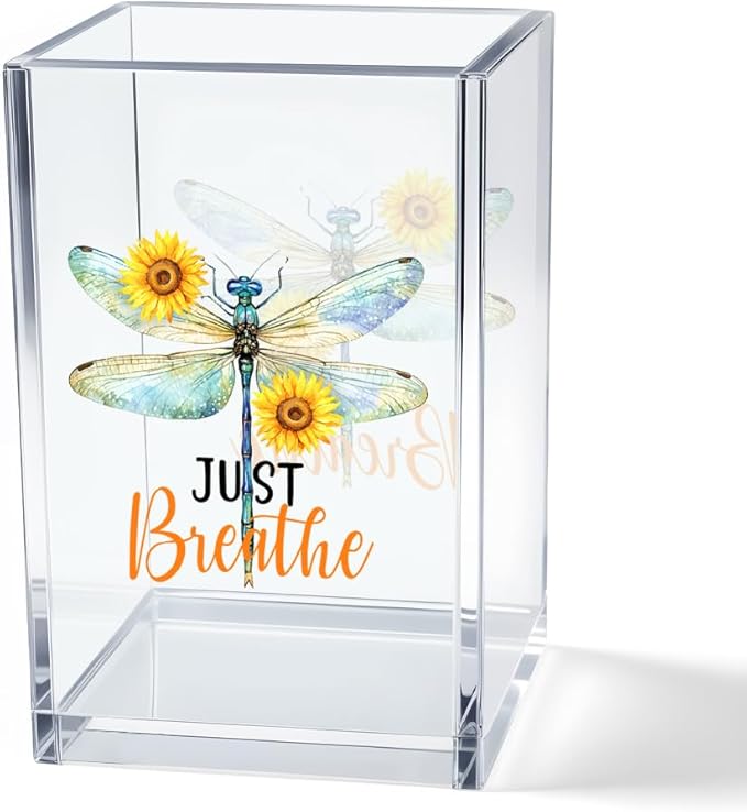 Vgrti Just Breathe Acrylic Cosmetic Pencil Pen Holder Cup, Inspirational by Unknown