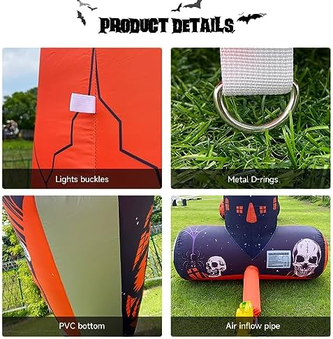20ft Halloween Inflatable Archway with 250W Blower, Hexagon Inflatable Arch f...