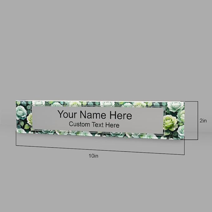 Signs ByLITA Floral Pattern Customized Nameplate | Sage Rose Personalized Full - Image 7