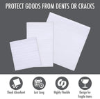 135 Pcs Moving Supplies with 3 Size Cushion Foam Pouch 1/16 Inch Thickness, 60 Pcs Fragile Stickers to Protect Ornament Cup Glasses China Dishes Shipping Storage Transportation (7.5x7.5 7.5x12 12x12)